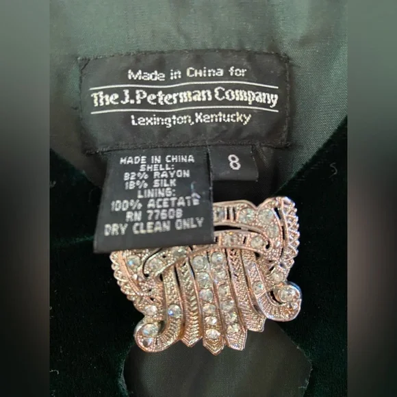 Hunter Green J. Peterman Velvet Dress - Picture 2 of 8